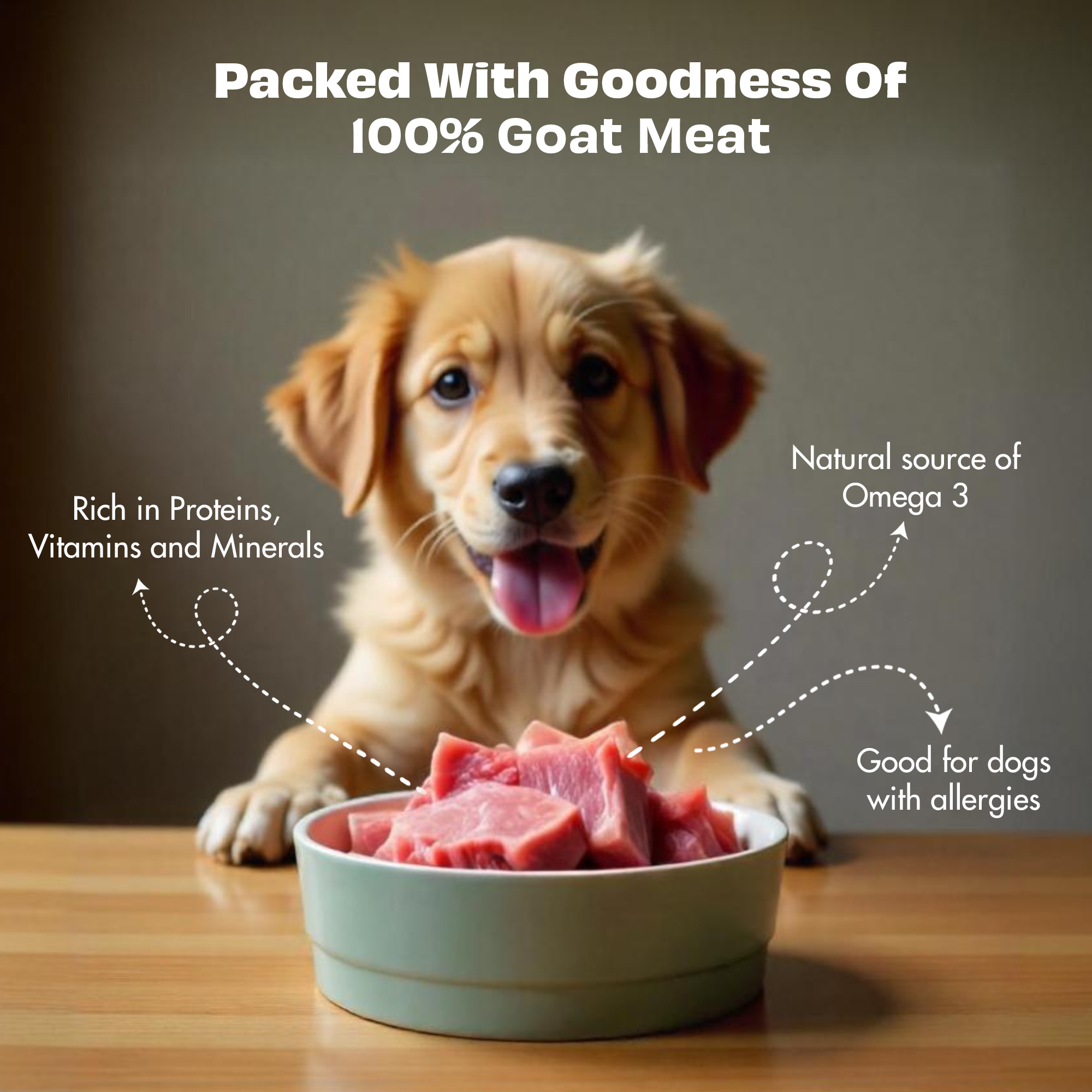 Pawfect Nature's Feast Freeze-Dried Goat Meat Treats for Dogs| 100% Natural| Hypoallergenic| Easily Digestible| Grain-Free| Multifunctional| High Protein|Low Fat Training Treats(150g/5.29oz)