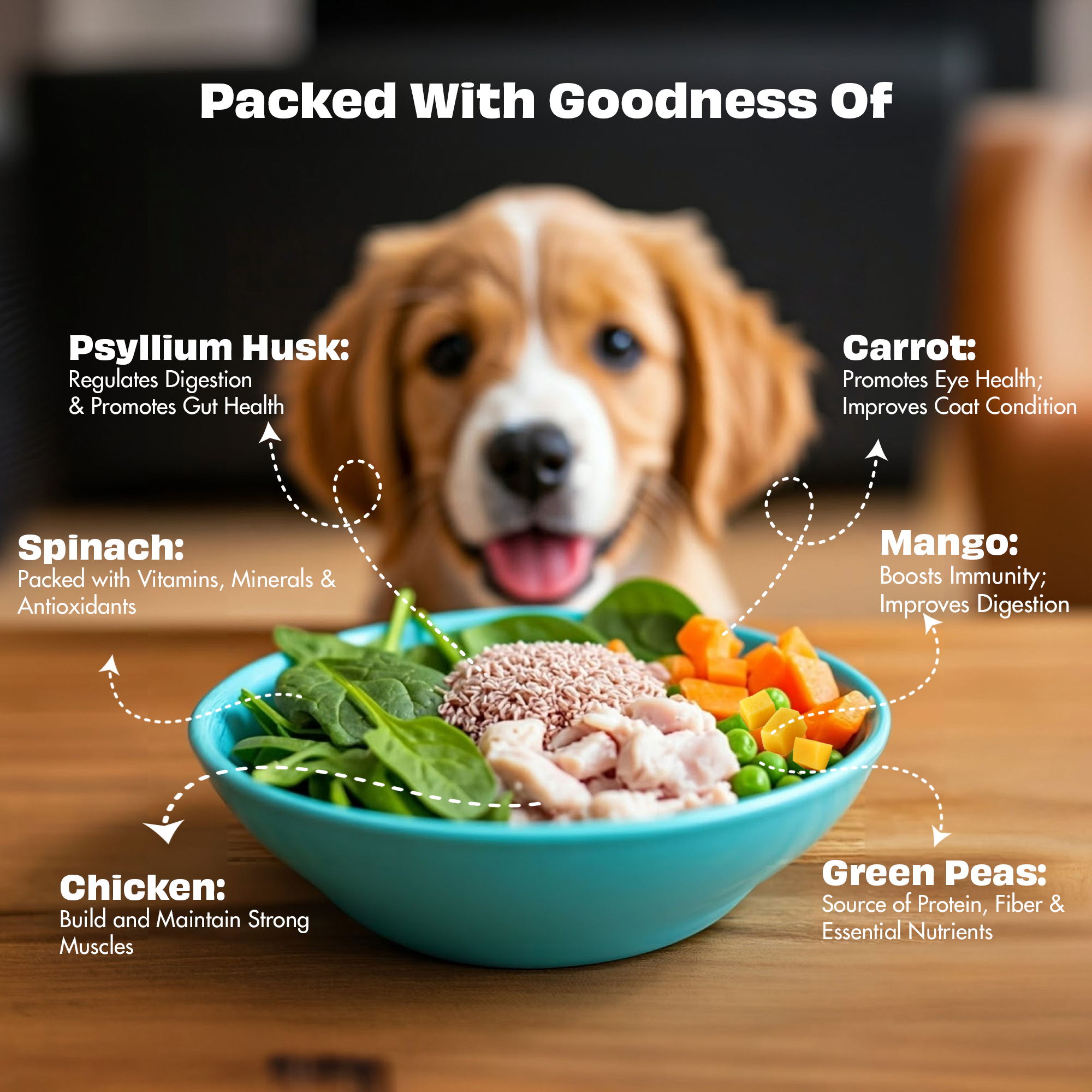 Pawfect Nature's Feast Freeze-Dried Treats with Asian Greens for dogs | 80% Chicken, 20% Veggies & Fruits|100% Natural|Grain-Free|High Protein |Limited Ingredient Training Treat (150g/5.29oz)