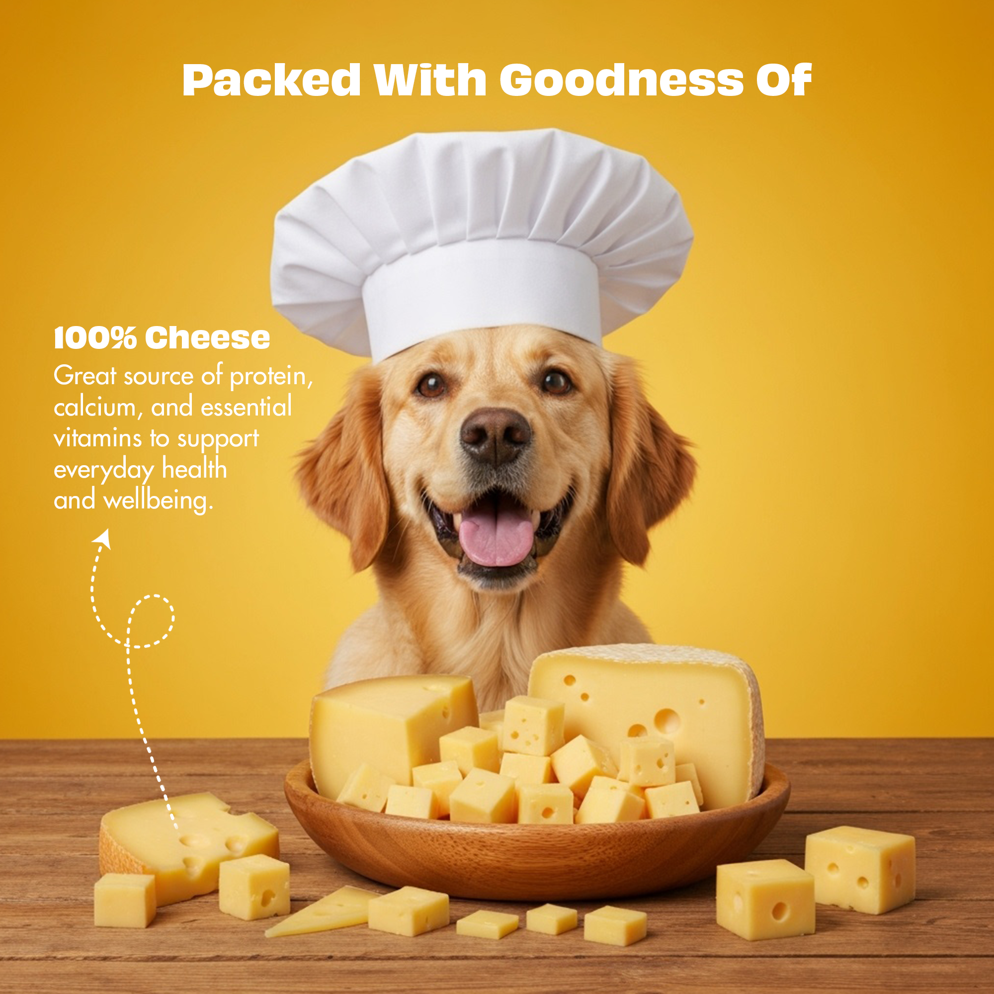 Pawfect Nature's Munch Freeze-Dried Cheese Functional Treats for Dogs| Daily Chomp | 100% Natural| High Protein, Low Fat| 8 Calories per Treat| Grain-Free| Healthy Training Treat(75g/2.65oz)