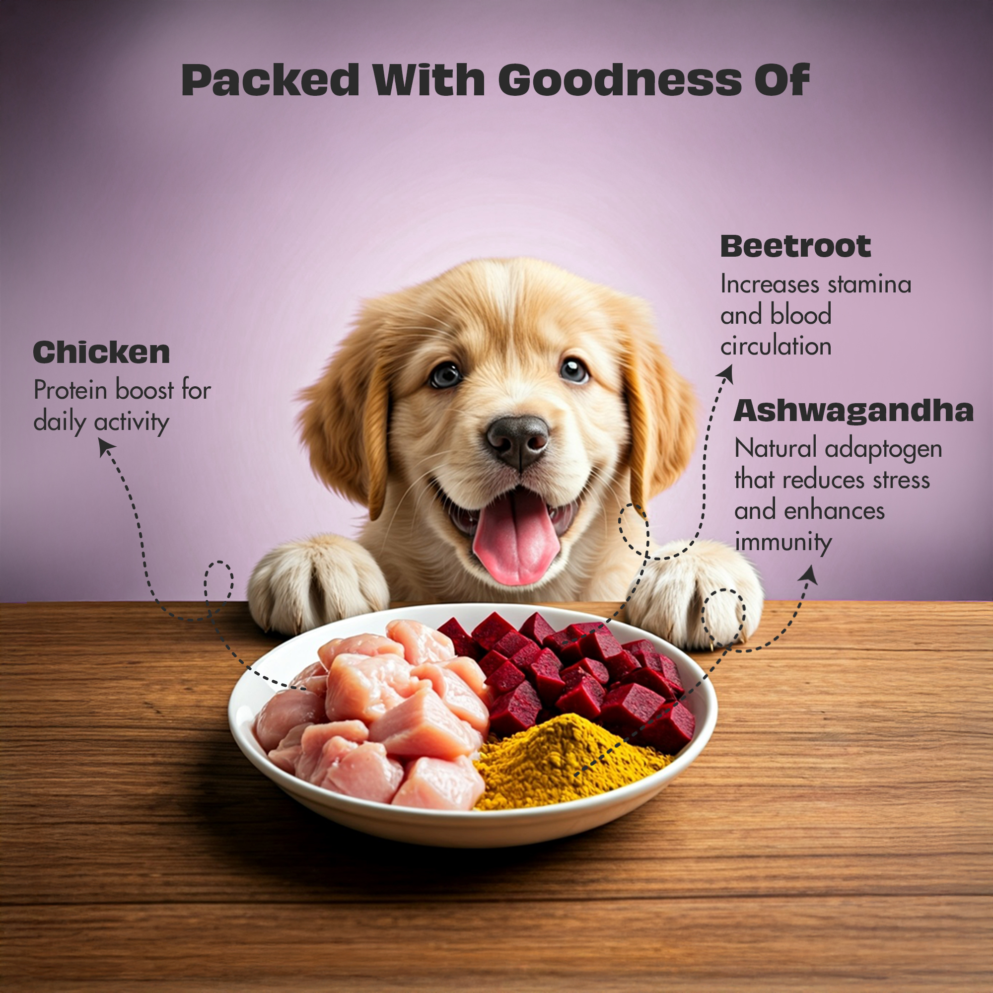 Pawfect Woofur Chicken &amp; Beetroot Jerky Treats for Dogs | Air-Dried | All-Natural | Grain-Free | Antioxidants for Heart Health &amp; Vitality (50g/1.76oz)