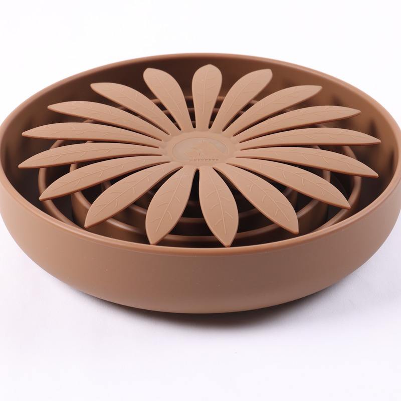 Portable Travel Colorful Food Grade Silicone Rubber Round Pet Cat Dog Food Bowls Feeding Slow Feeder Dog Bowl(10 Pack)