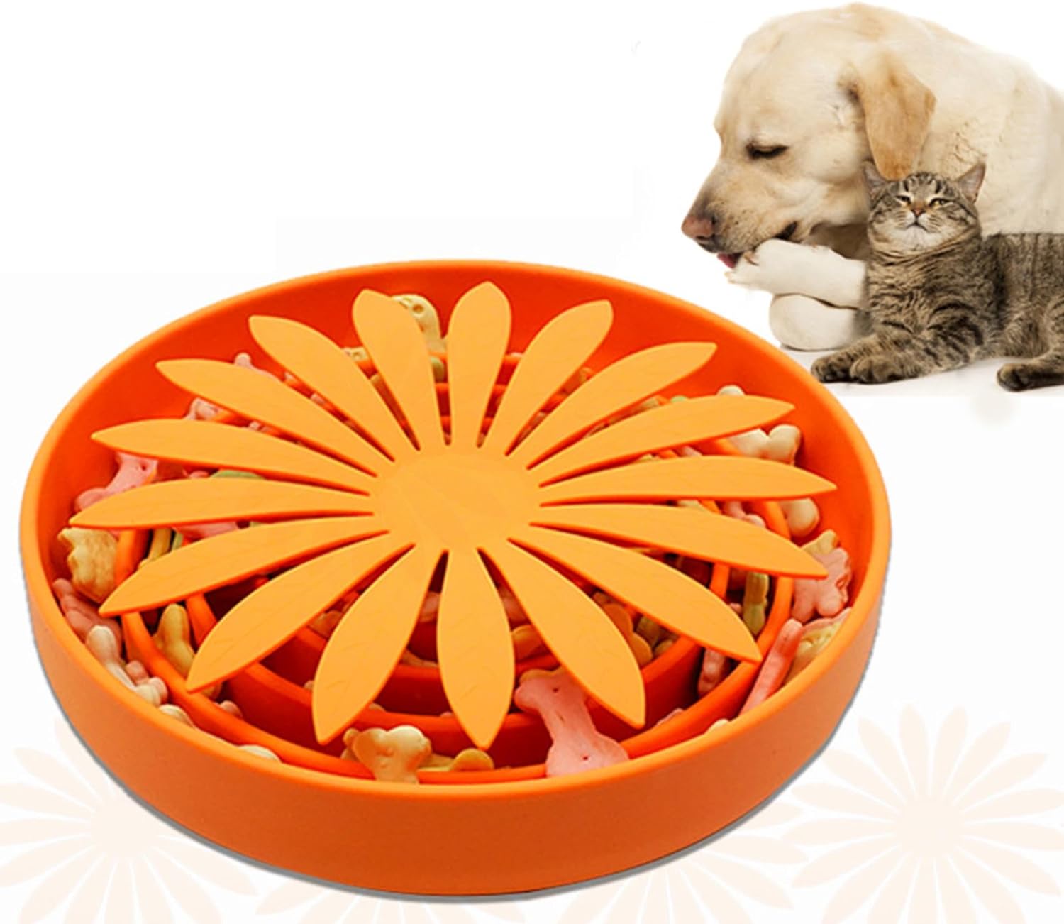 Portable Travel Colorful Food Grade Silicone Rubber Round Pet Cat Dog Food Bowls Feeding Slow Feeder Dog Bowl(10 Pack)