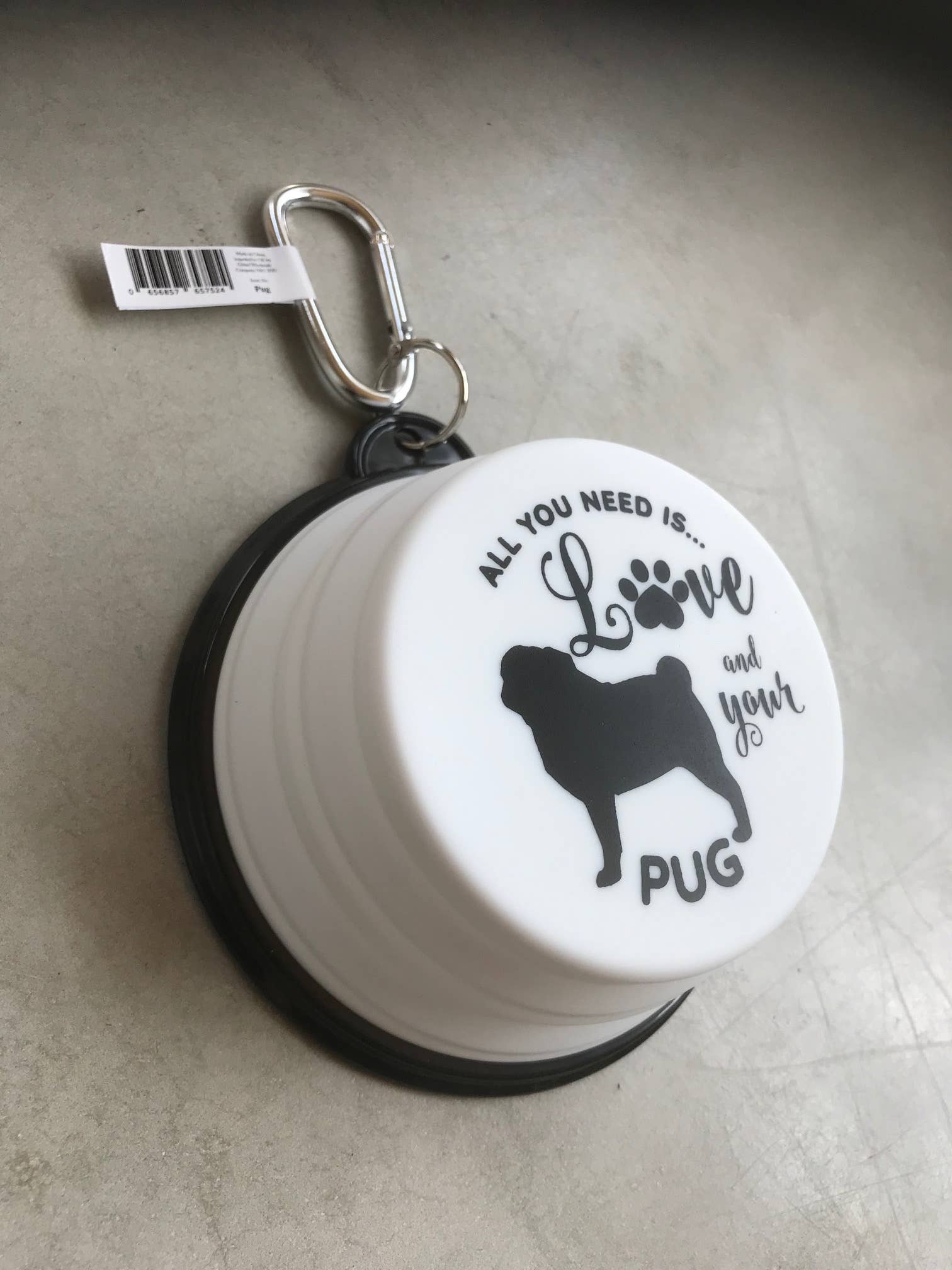 Pug 2 Legs Travel Pet Bowl
