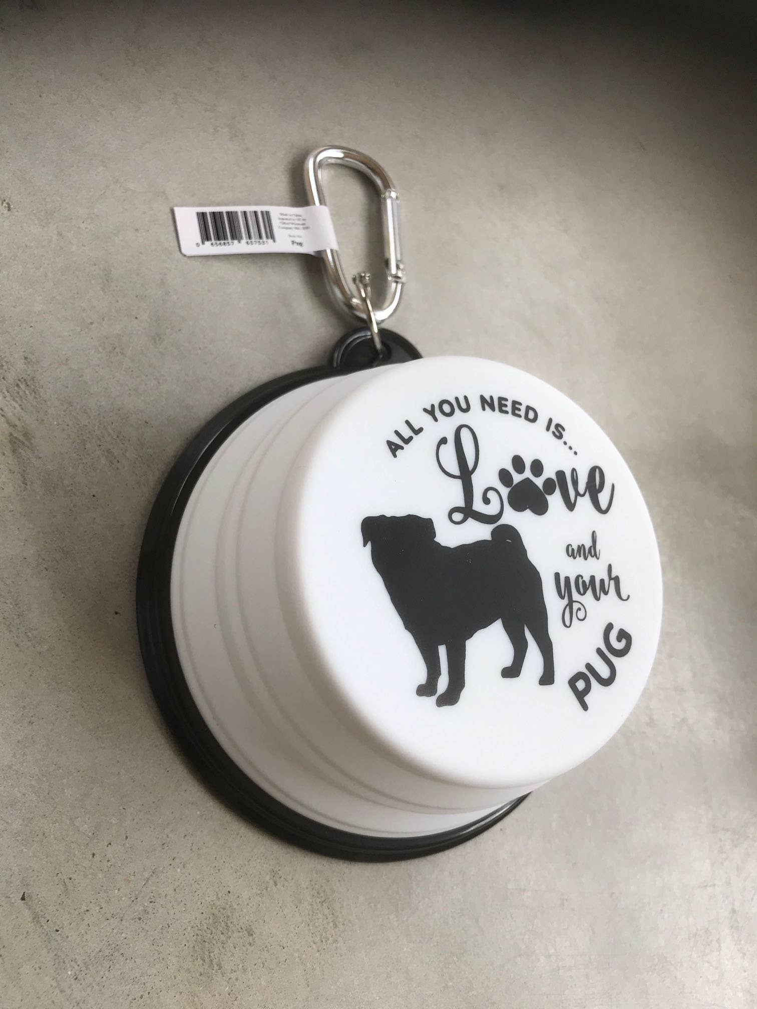 Pug 4 Legs Travel Pet Bowl