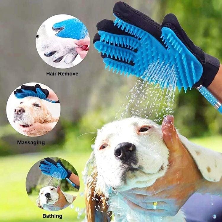 3 in 1 Glove Set for Pets Brush Shower Spray Hair remover Glove, Dog &amp; Cat Grooming and Bathing Glove Set, Pet Bathing Glove. Pet Massaging Glove.(10 Pack)