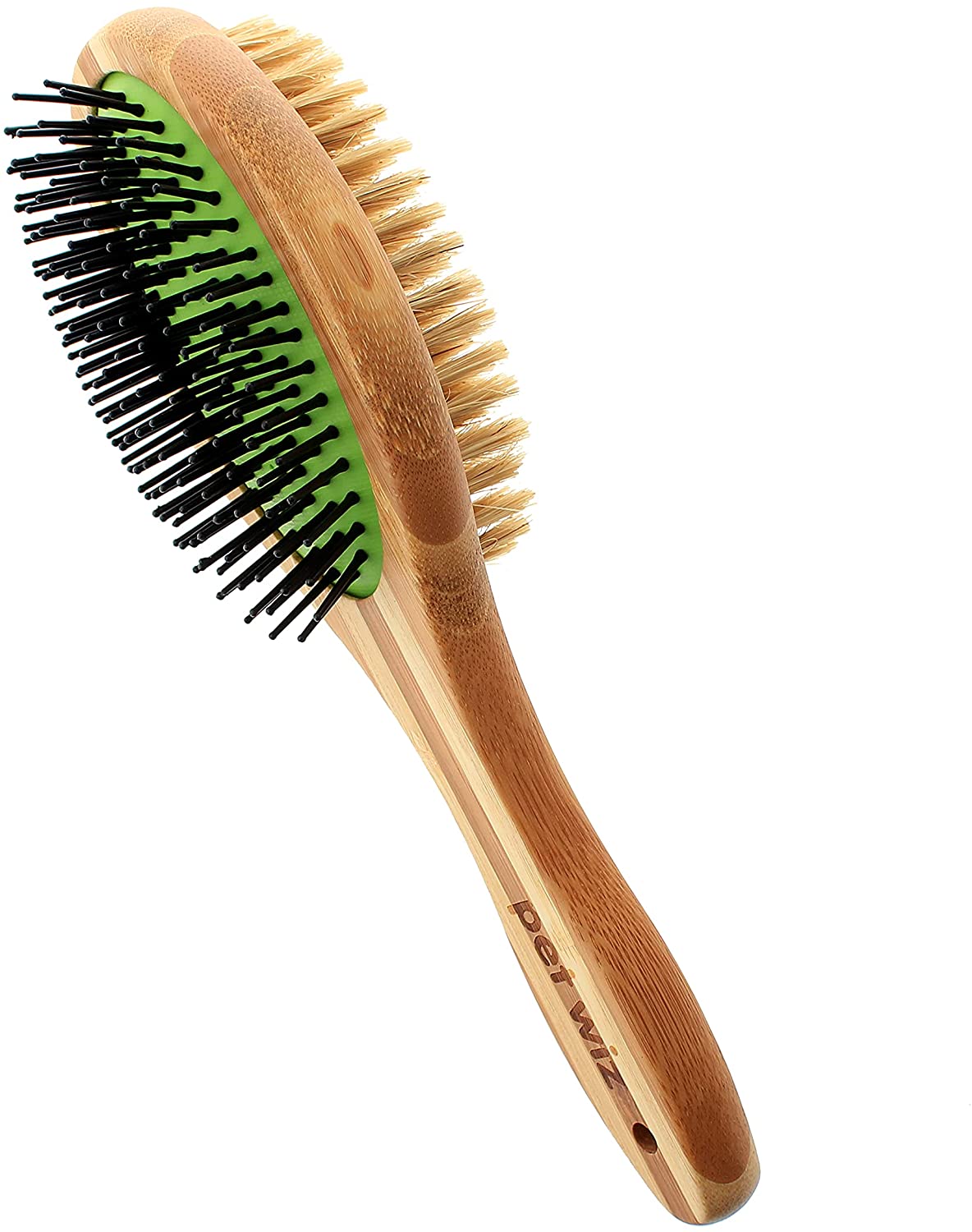 Double Sided Pin & Bristle Bamboo Brush for Dog Grooming