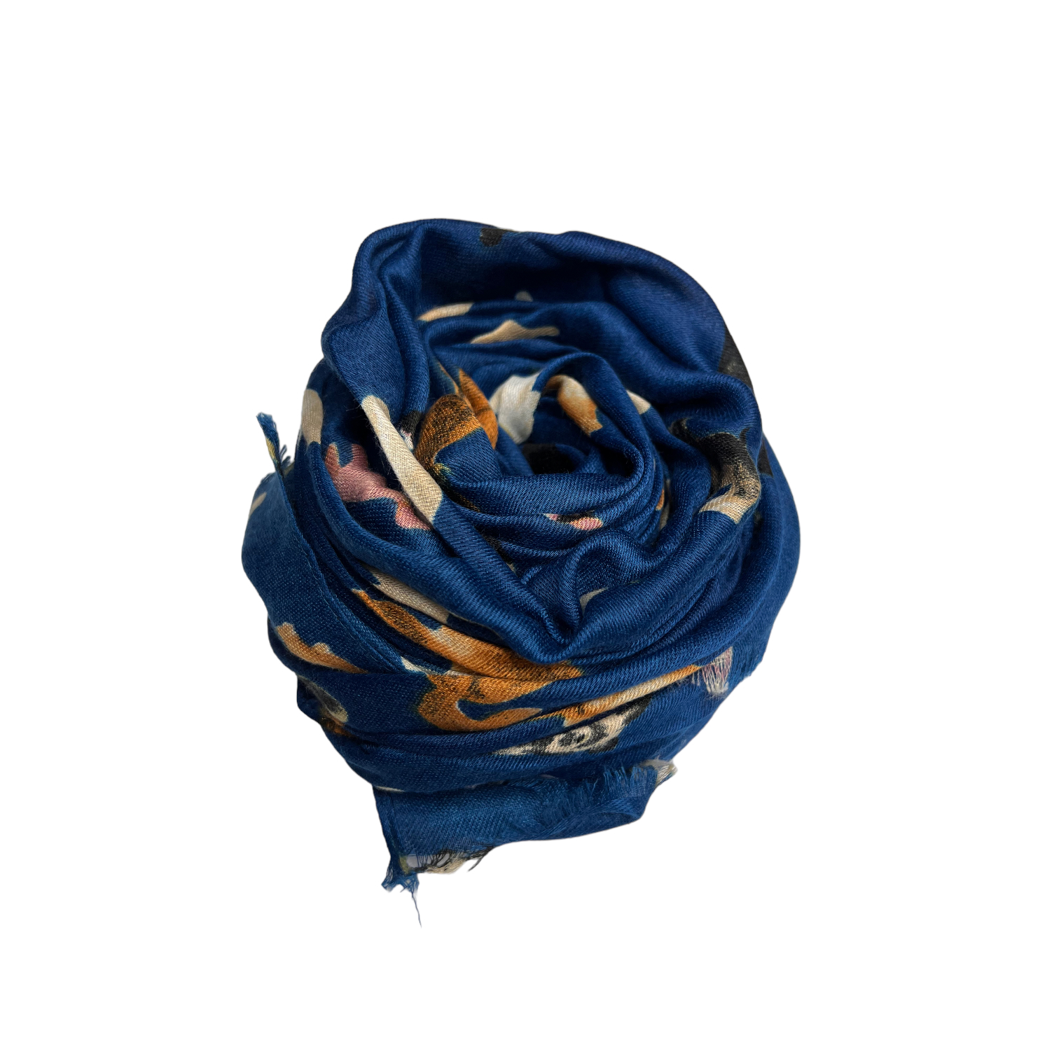 Dog print with mix breeds on medium lightweight print in navy