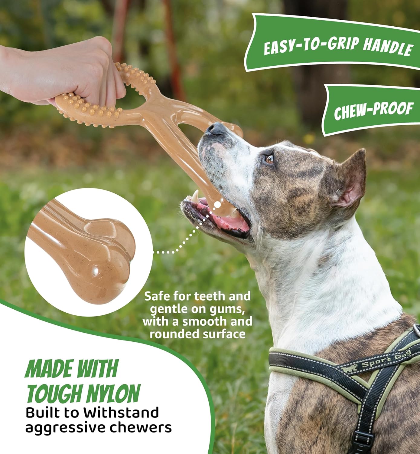 Aggressive Chewers, Indestructible Nylon Bone Dental Care Teeth Cleaning Chew Toy (MOQ 10 Sets)
