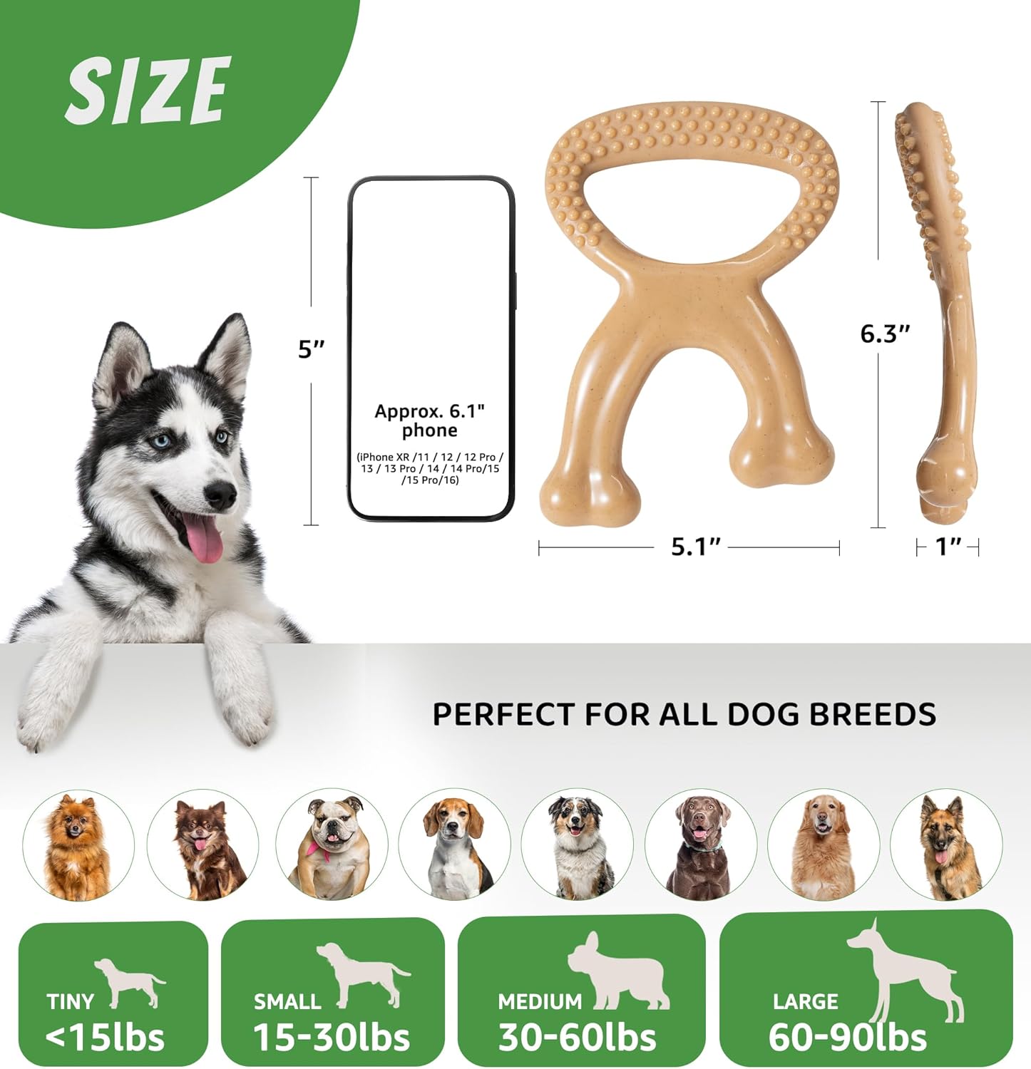 Aggressive Chewers, Indestructible Nylon Bone Dental Care Teeth Cleaning Chew Toy (MOQ 10 Sets)