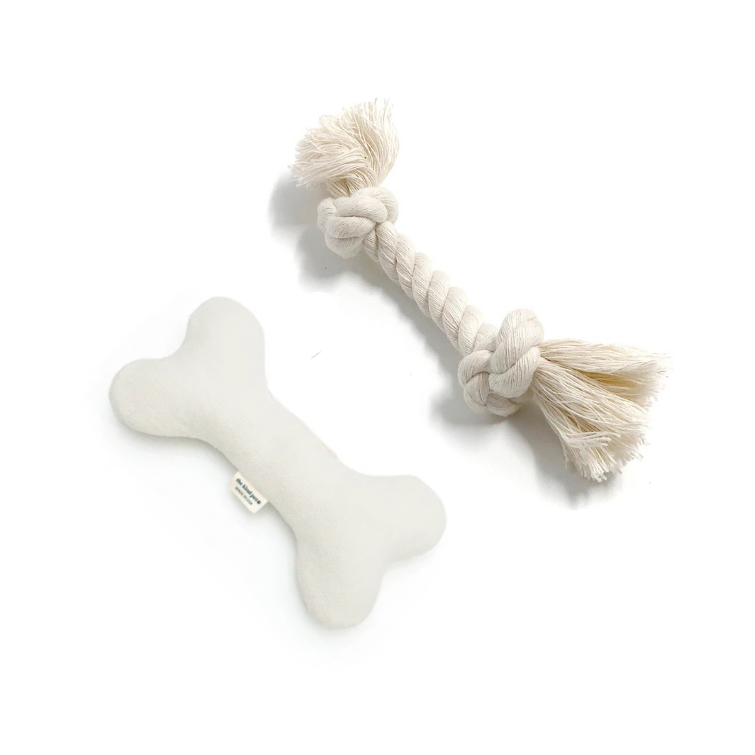 Boba &amp; Vespa Natural Dog Toy Bundle in Cotton and Hemp (+ FREE Poop Bag Holder)