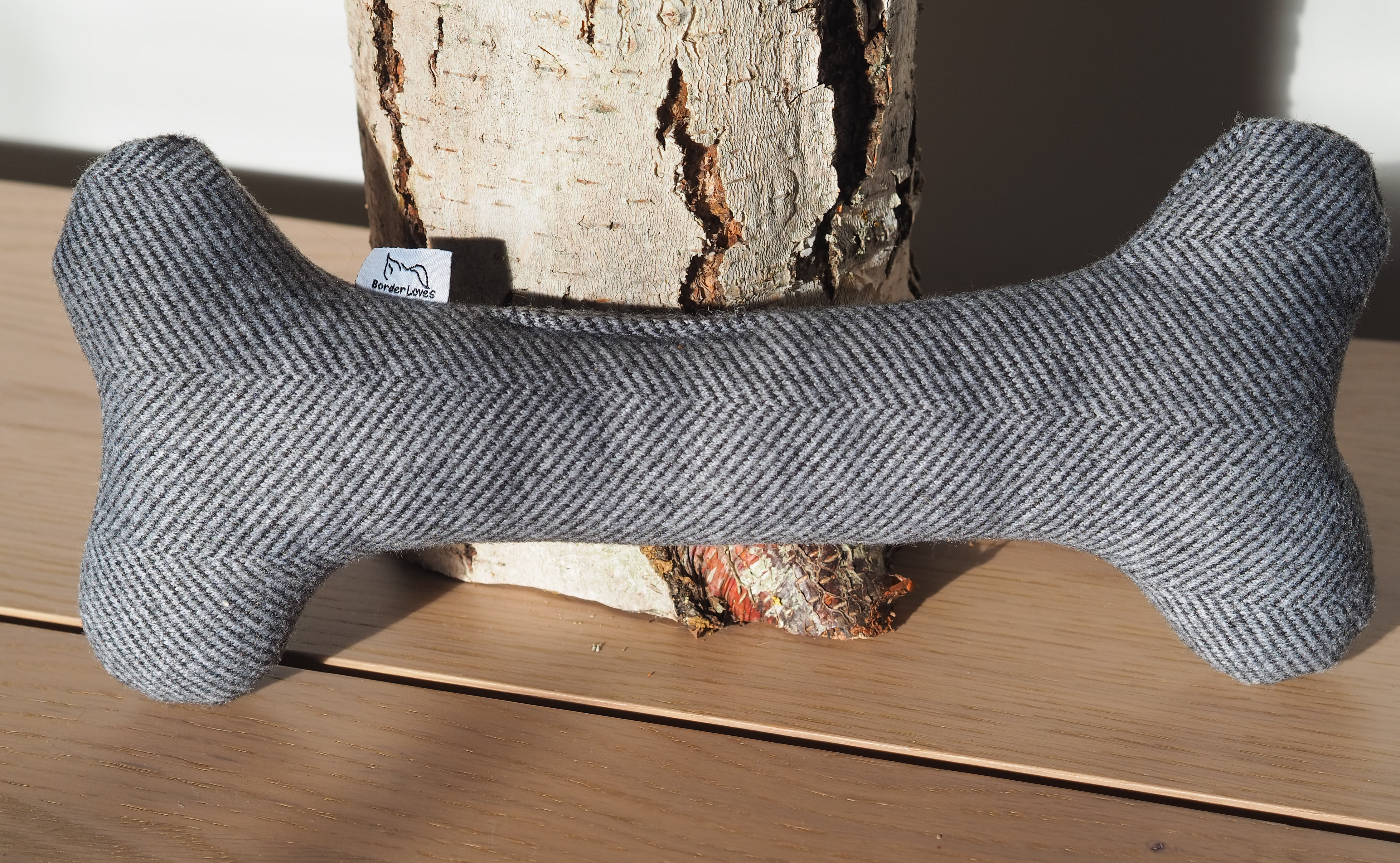 Grey Wool Play Bone Dog Toy