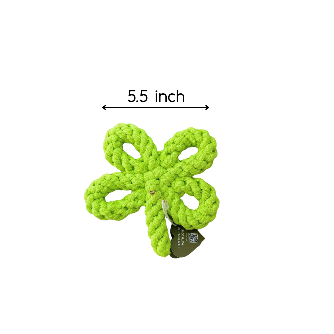 Handcraft Lucky Clover Macrame Dog Rope Toy