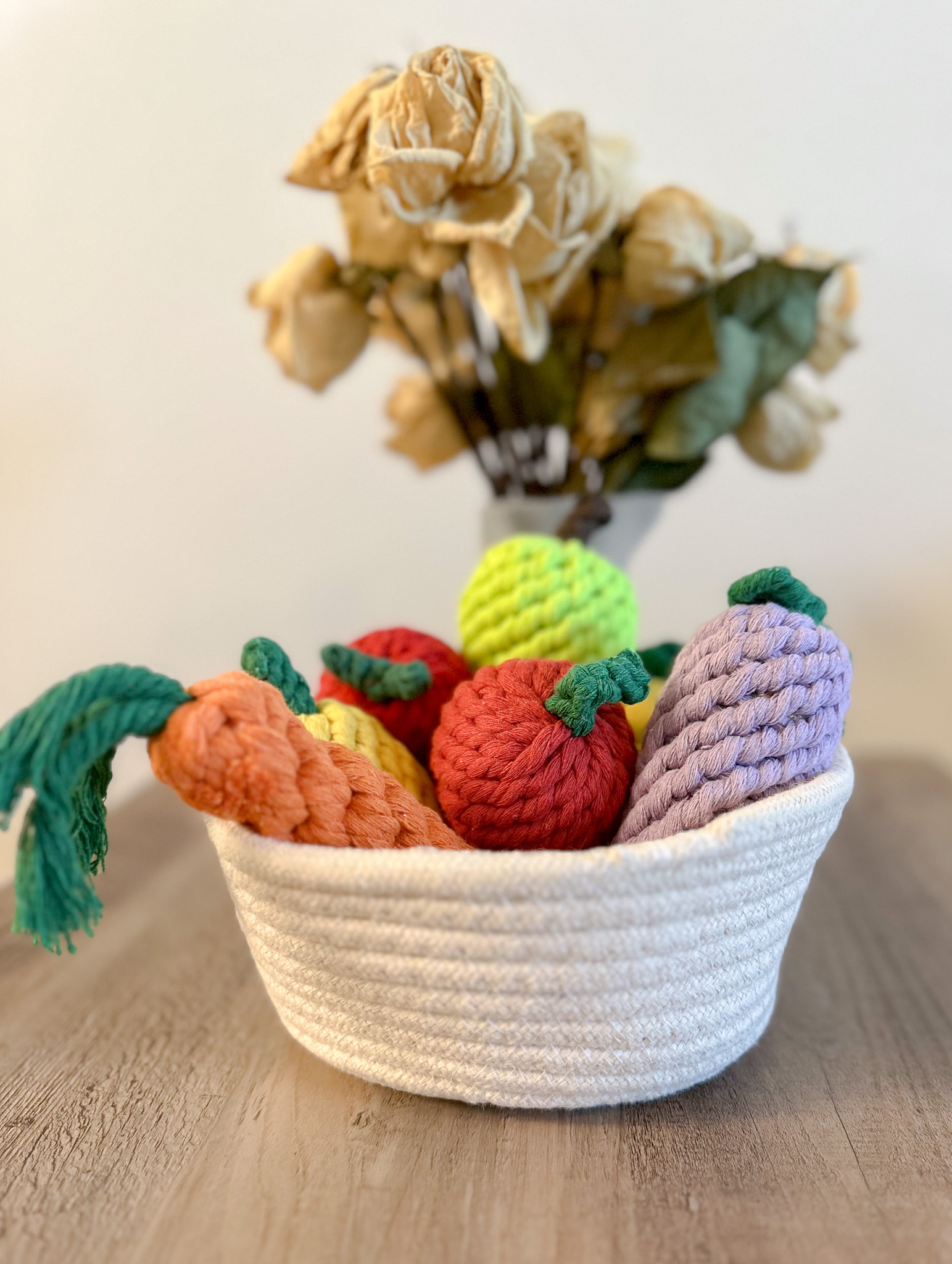 Handmade Fruit Rope Toys, Macrame Toys(Pear)