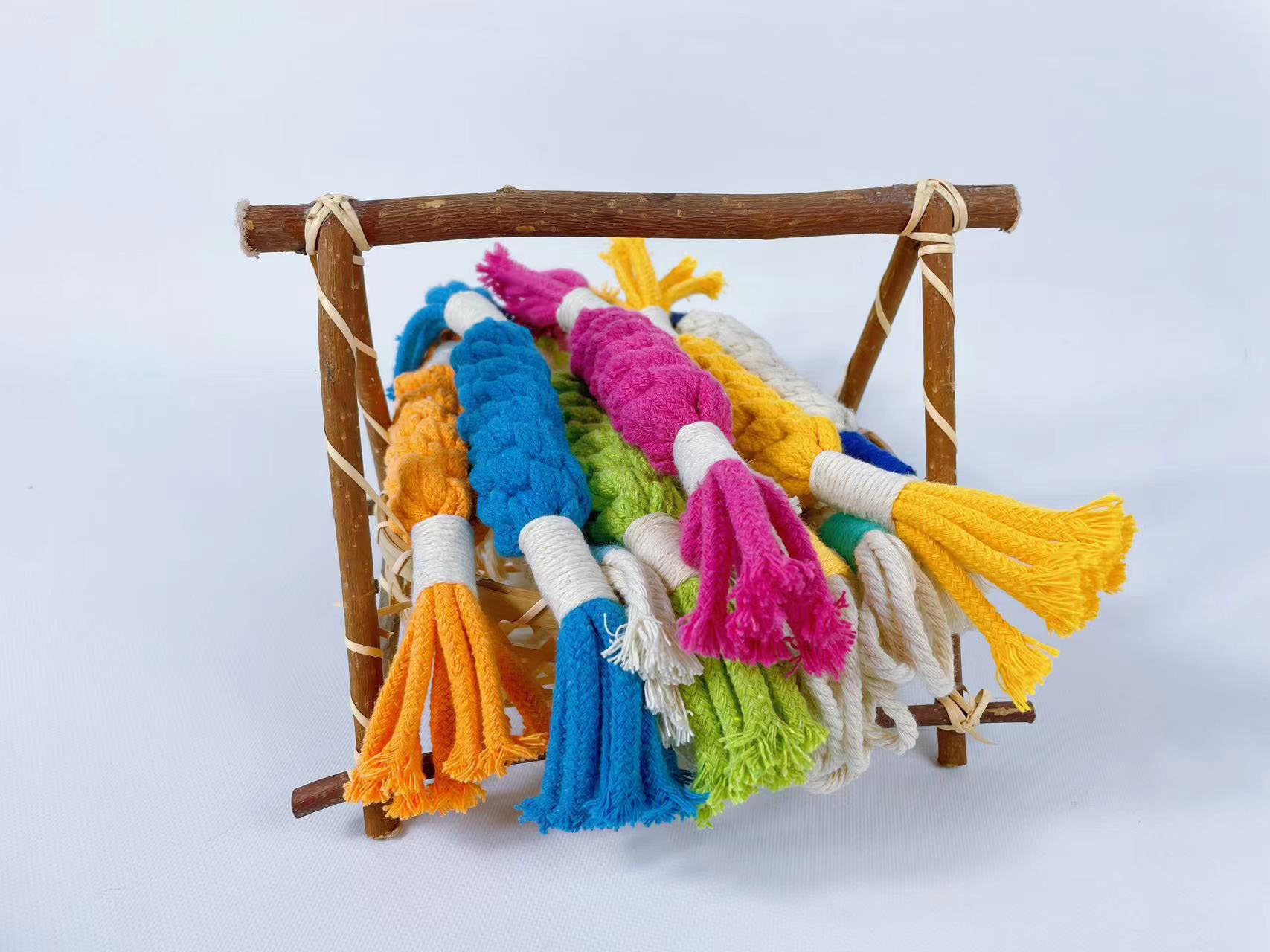 Handmade Sustainable Macrame Candy Dog Rope Toy 12 color(Lucky Red)