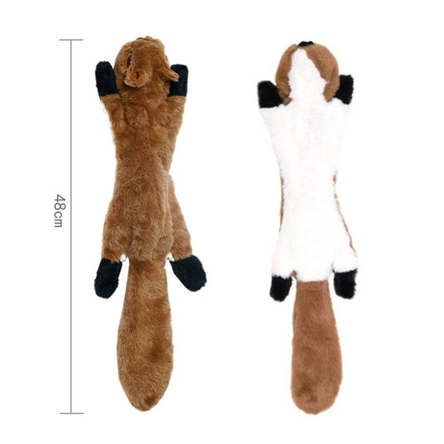 Interactive Squeak Plush Dog Toy - Brown