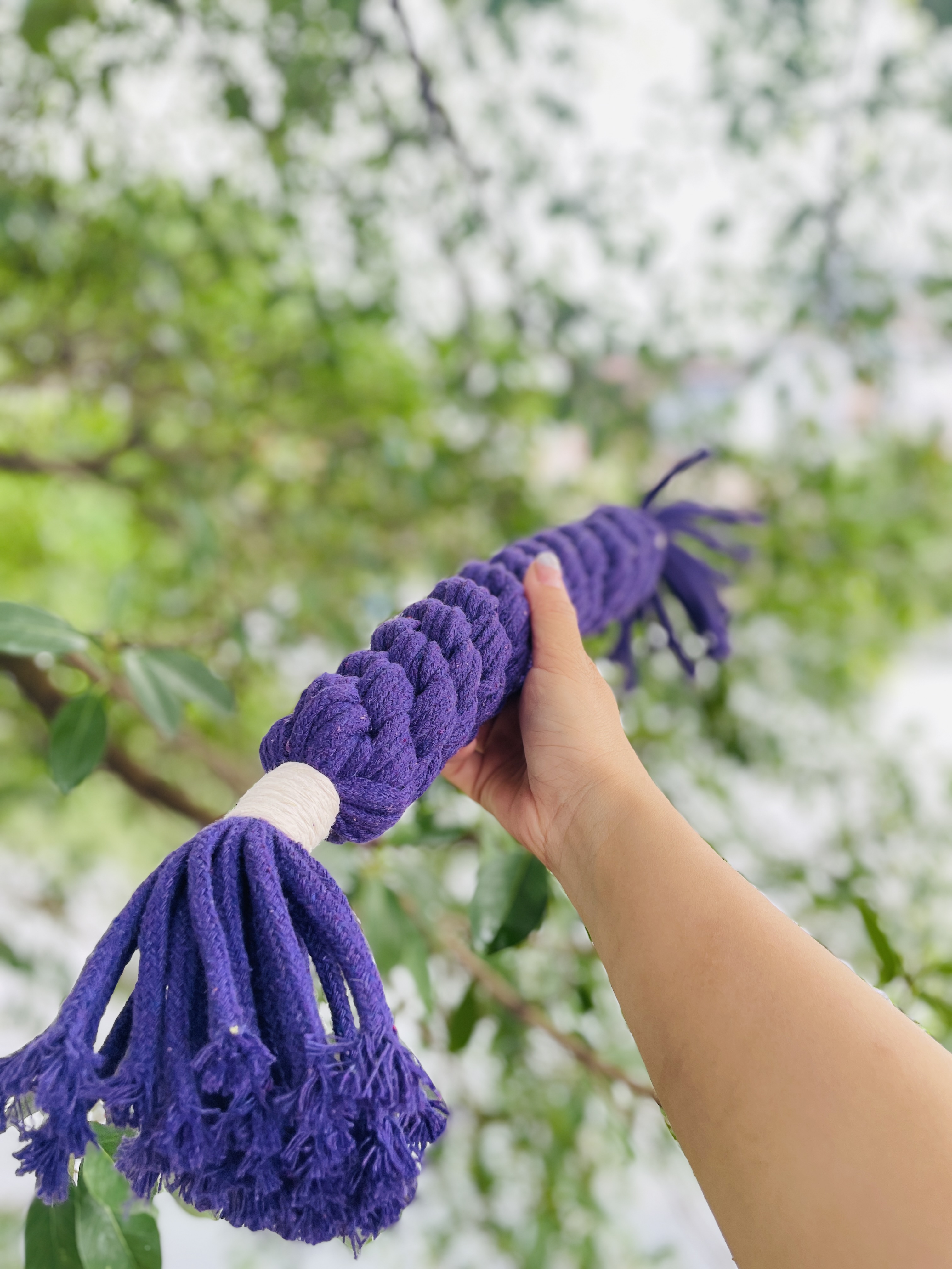 Large Handmade Macrame Purple Candy Rope for Big Dogs