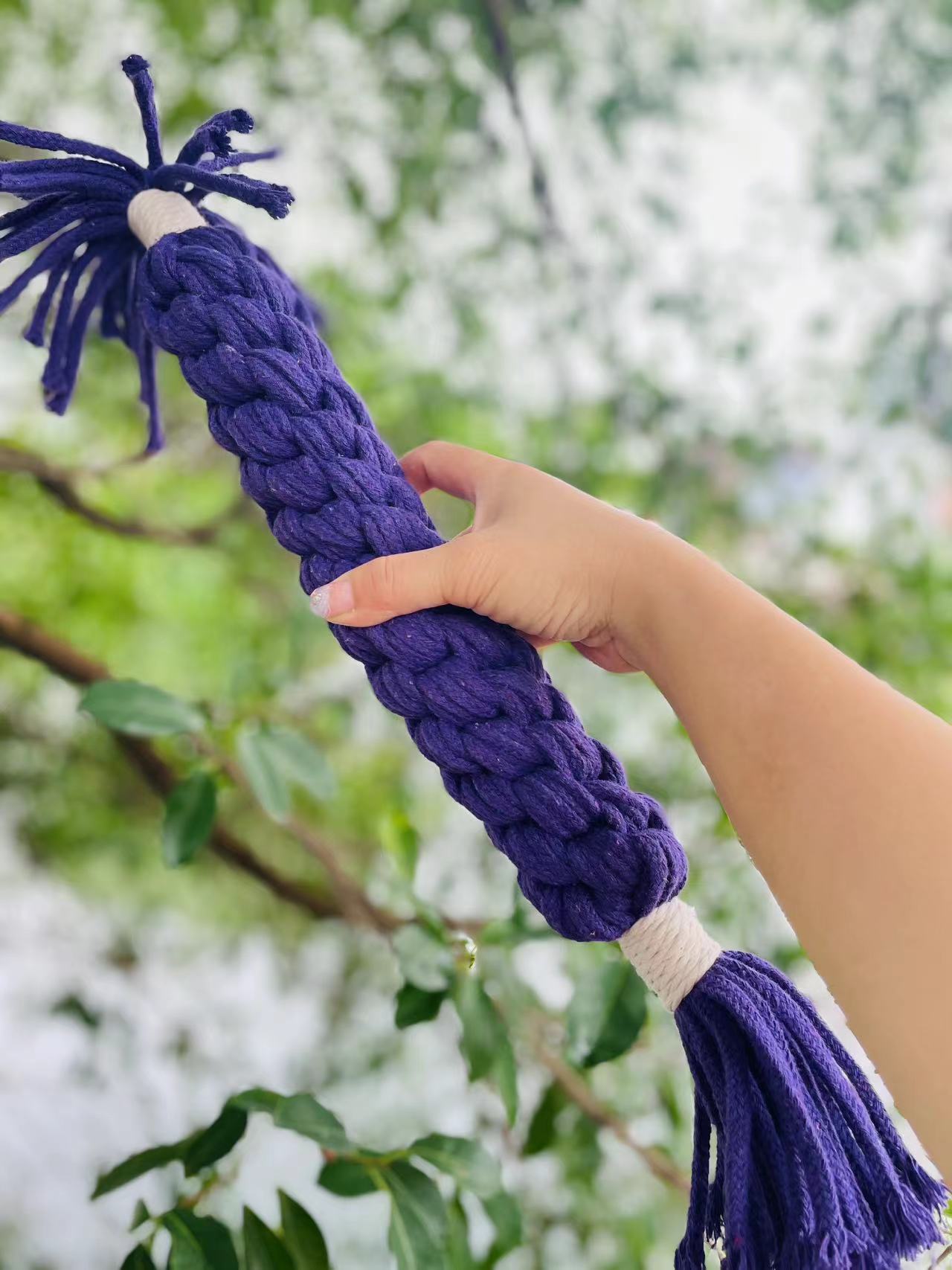 Large Handmade Macrame Purple Candy Rope for Big Dogs