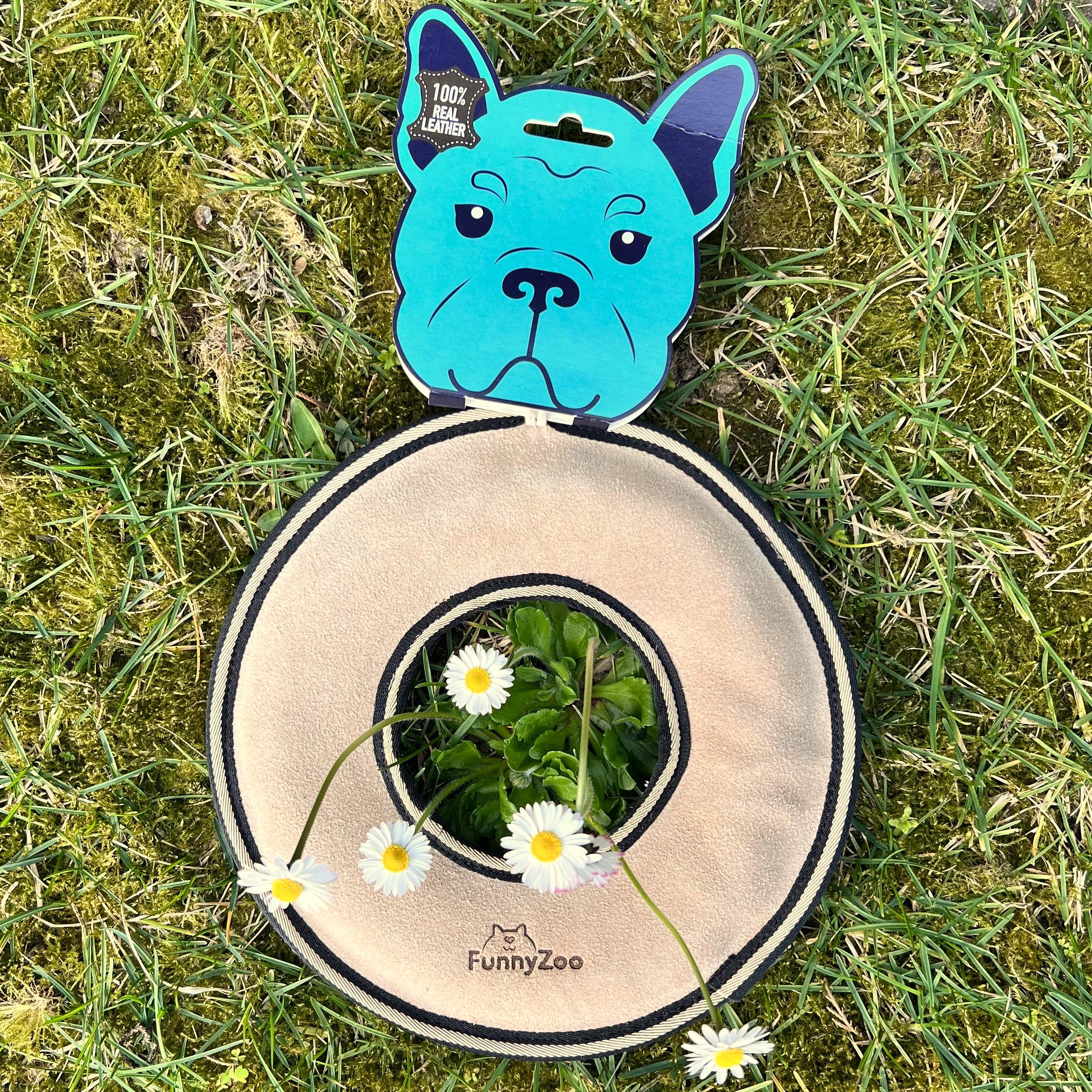 Natural toy for dogs Frisbee in suede