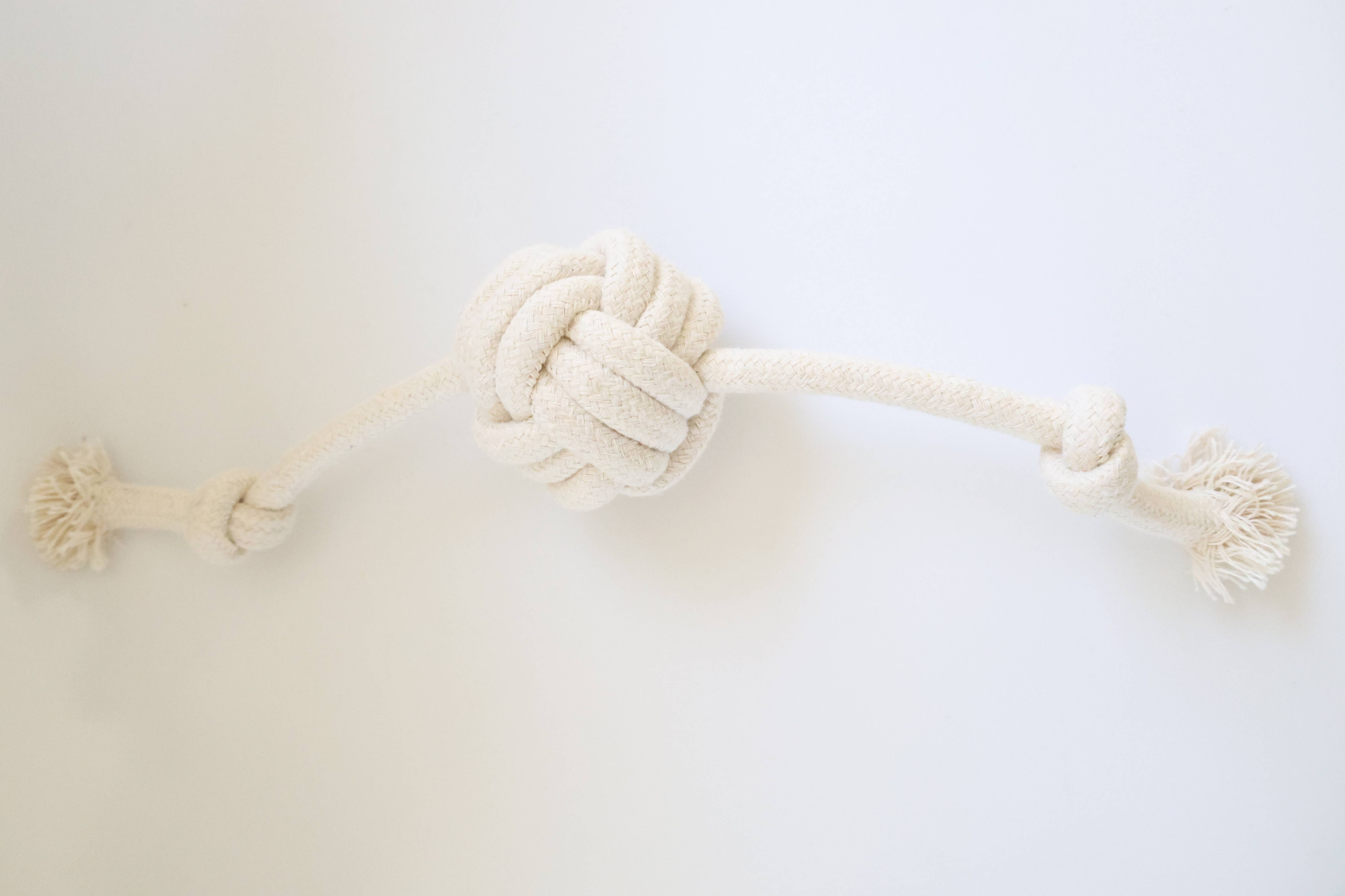 Natural White Rope dog Toy 3 PC