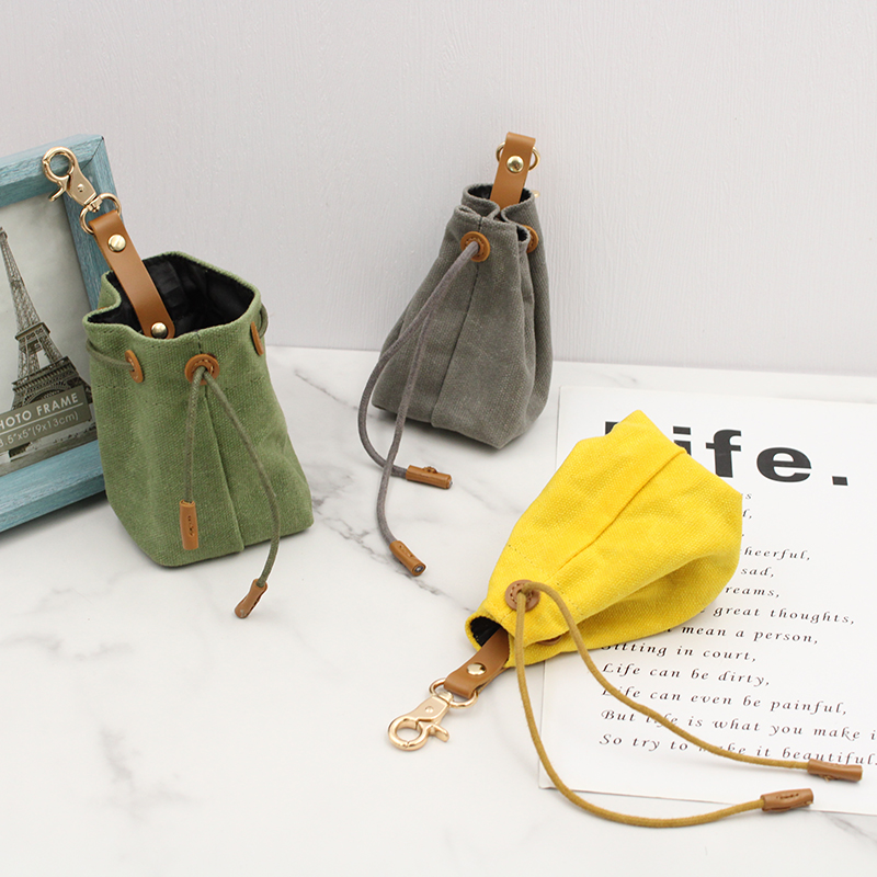 Waxed Canvas Treat Bag - Grey
