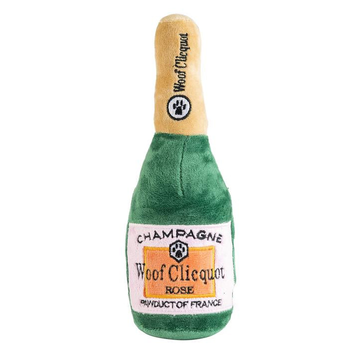 Woof Clicquot Rose Champagne Bottle Plush Toy