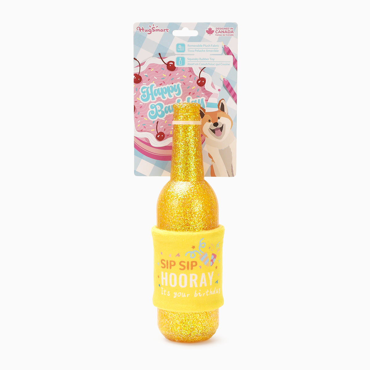 Yappy Birthday – Birthday Wine – TPR Rubber Dog Toy