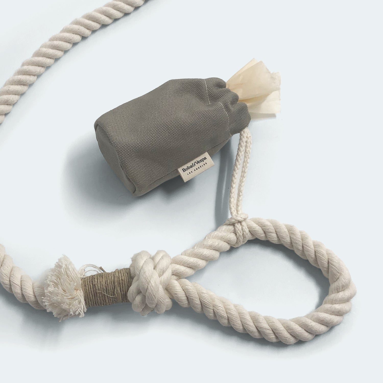 Boba &amp; Vespa Cloth Dog Poop Bag Holder in Cotton Canvas