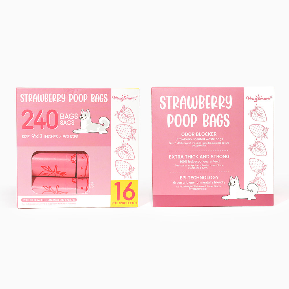 Poop  Bag  – Strawberry 16 Rolls - 240 Bags