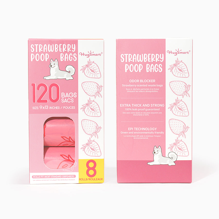 Poop  Bag  – Strawberry 8 Rolls - 120 Bags